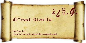 Árvai Gizella névjegykártya
